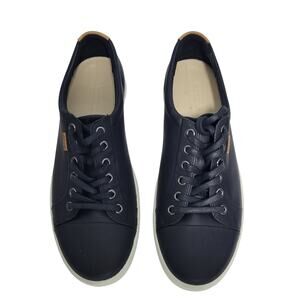 Ecco Soft 7 Women's Black Leather Lace Up Sneakers Size 9-9.5M   41026-2883